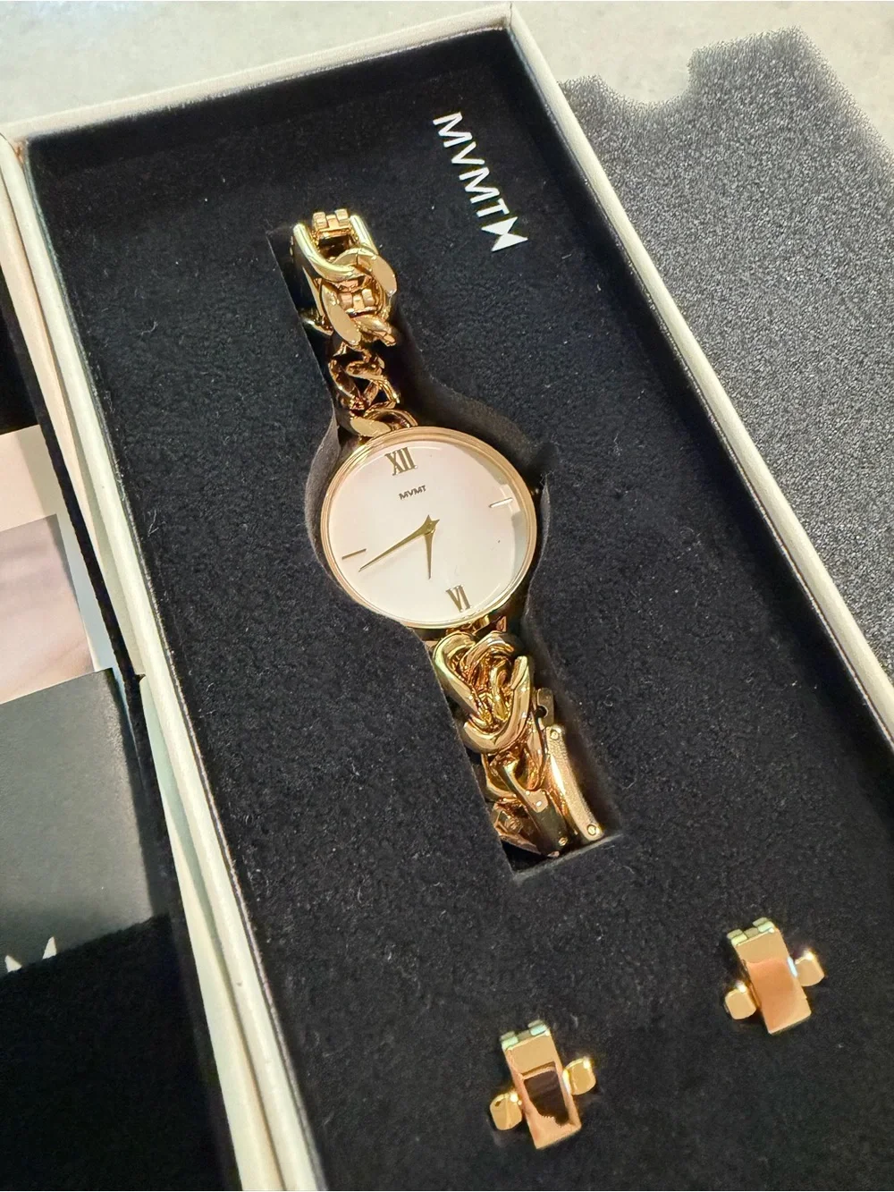MVMT Gold Gala Chain Bracelet Watch